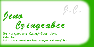 jeno czingraber business card