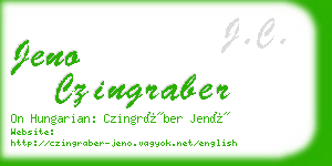 jeno czingraber business card